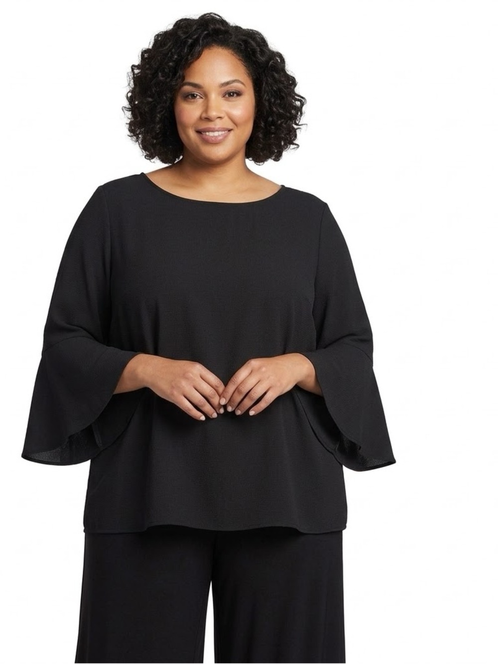 Torrid Black Bell Sleeve Blouse Top